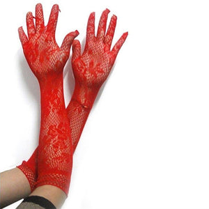 Elegant Lace Elbow Length Fishnet Gloves