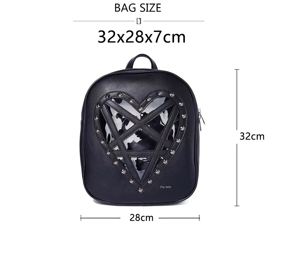 Gothic Hollow Out Pentacle Shape Backpack