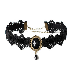 Vintage Lace Gothic Rhinestone Choker