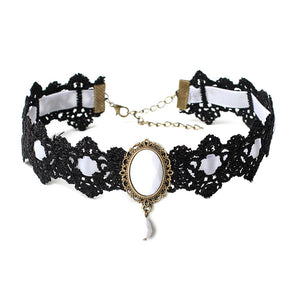 Vintage Lace Gothic Rhinestone Choker