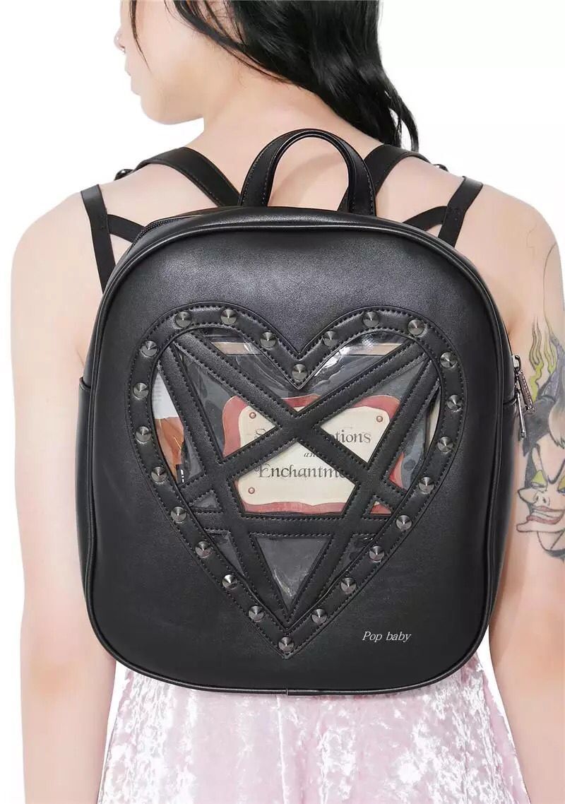 Gothic Hollow Out Pentacle Shape Backpack