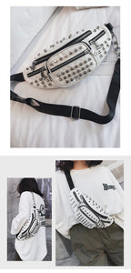 Punk Goth Rivet Fanny Pack