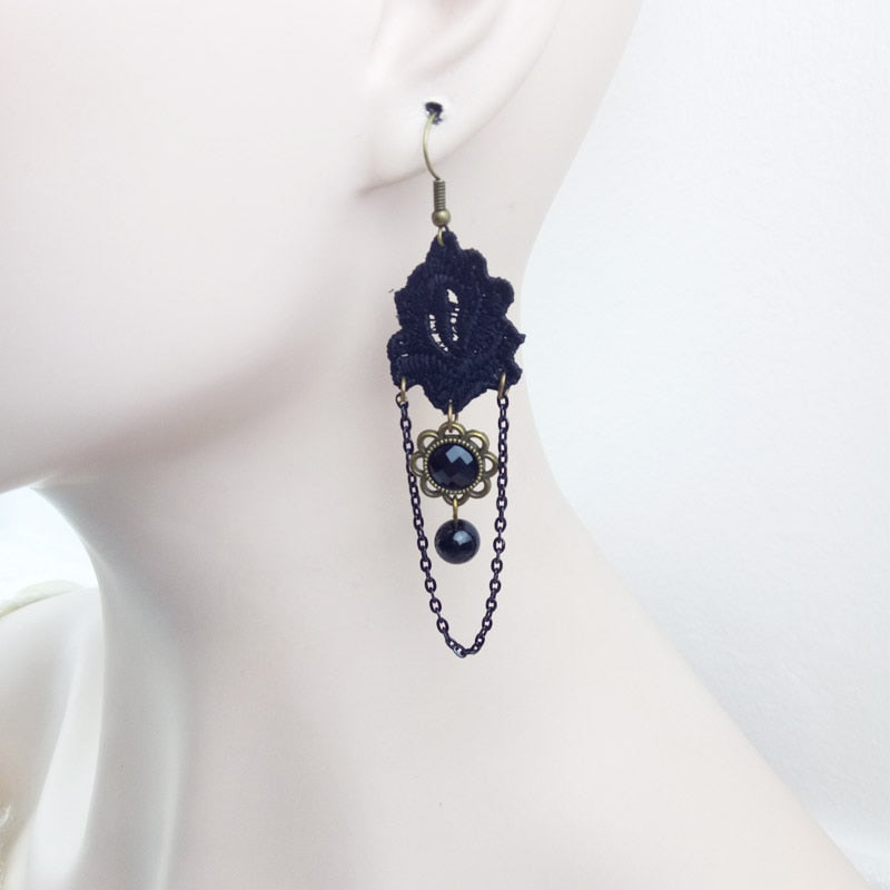 Elegant Gothic Tassel Drop Earrings