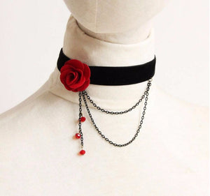 Gothic Vintage Chain Rose Choker