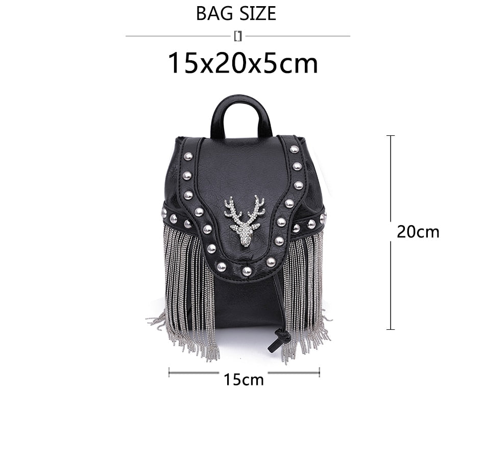 Punk Goth Chain Tassel Handbag