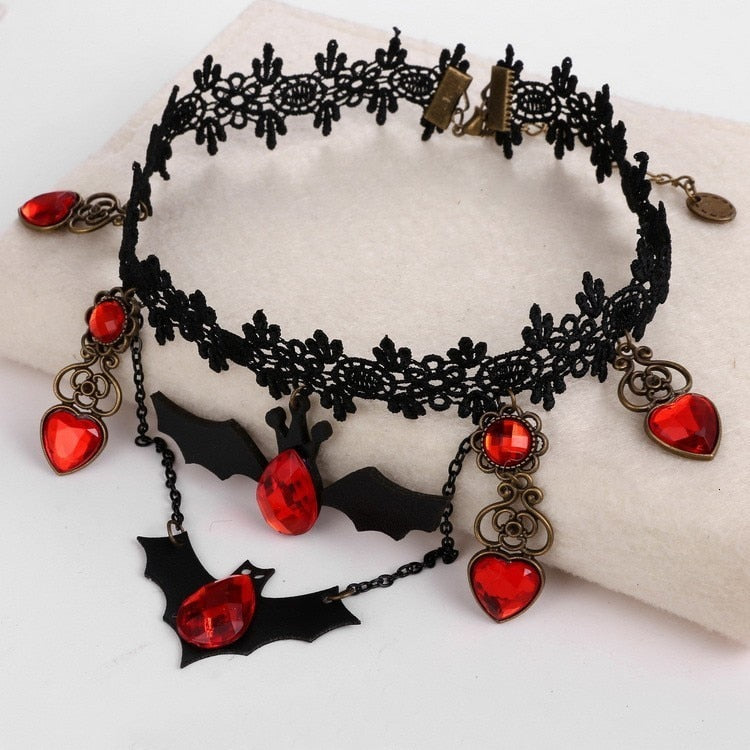 Vintage Lace Bat Choker