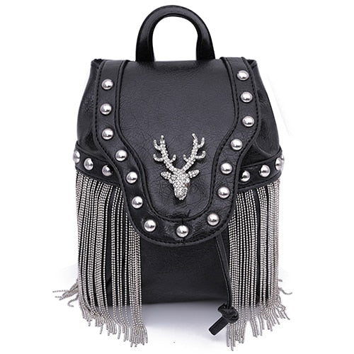 Punk Goth Chain Tassel Handbag