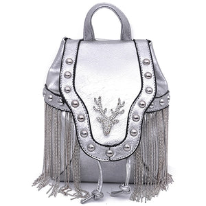 Punk Goth Chain Tassel Handbag