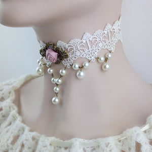 Elegant Vintage Rose Lace Choker