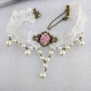 Elegant Vintage Rose Lace Choker