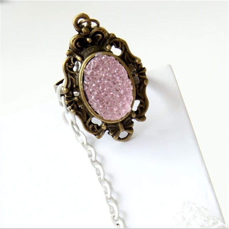Vintage Pink Rose Bracelet and Ring
