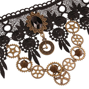 Gothic Statement Gear Chain Choker Necklace