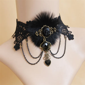 Vintage Feathered Statement Choker