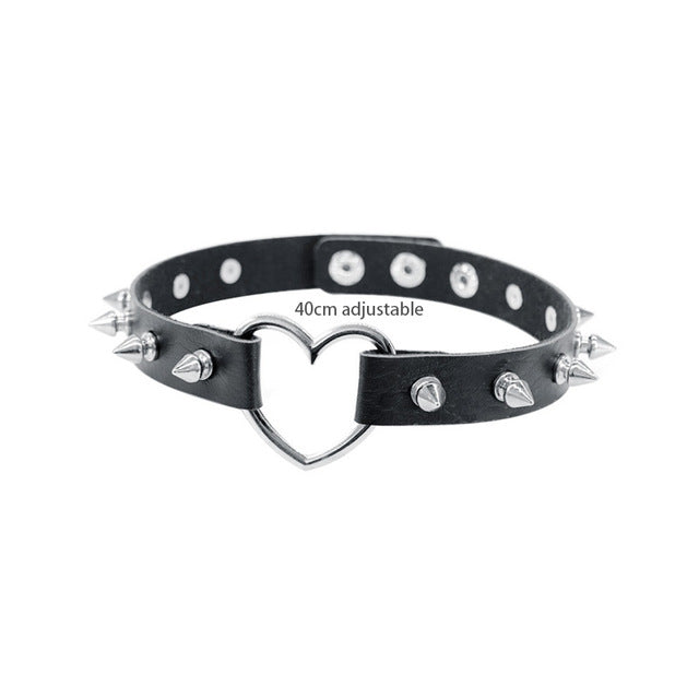 Harajuku Spike Heart Choker