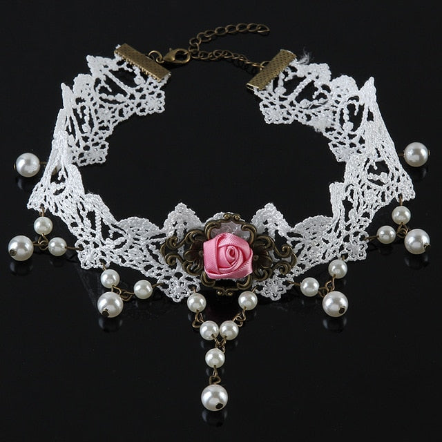 Victorian Vintage White Lace Choker