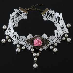 Victorian Vintage White Lace Choker