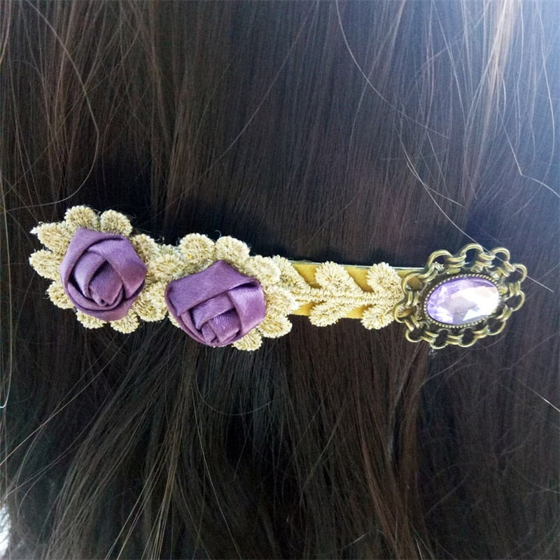 Purple Flower Vintage Hair Clip