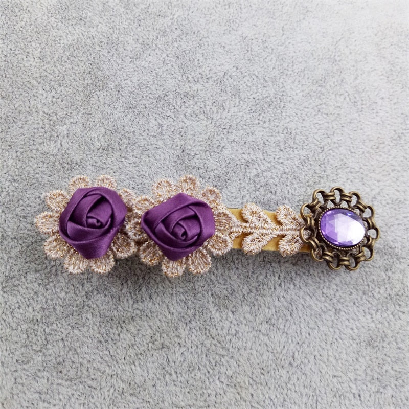 Purple Flower Vintage Hair Clip