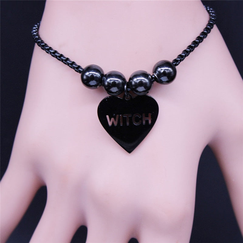 Black Witch Charm Bracelet