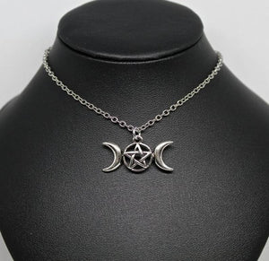 Triple Moon Pentacle Necklace