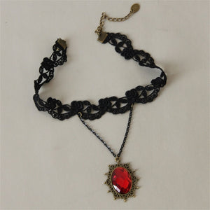 Red Drop Pendant Choker