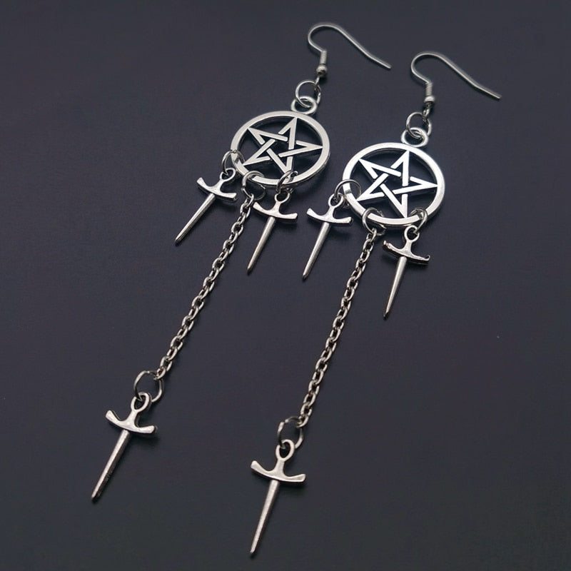 Pentagram Swords Earrings