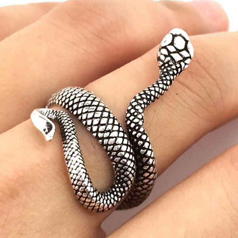 Gothic Punk Adjustable Snake Ring