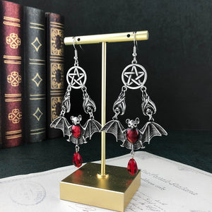 Gothic Bat Drop Earrings