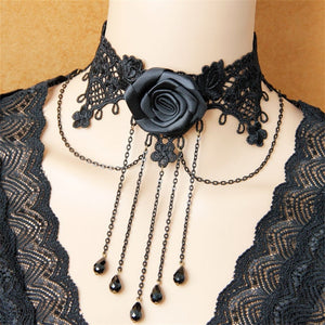 Black Rose Lace Choker