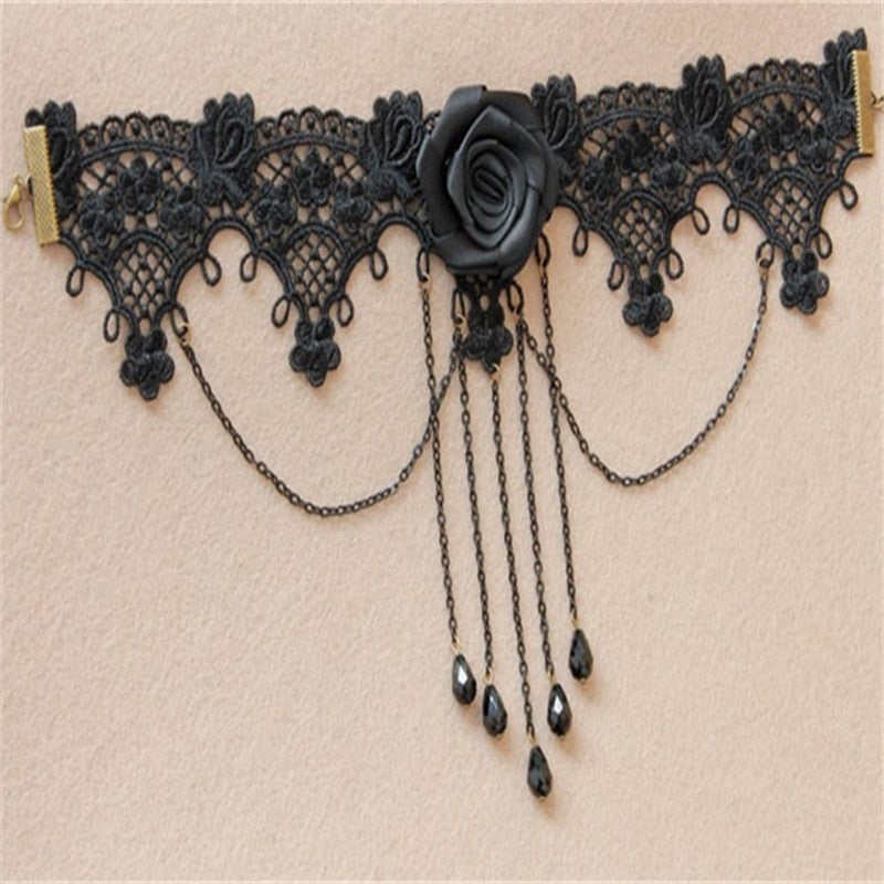 Black Rose Lace Choker