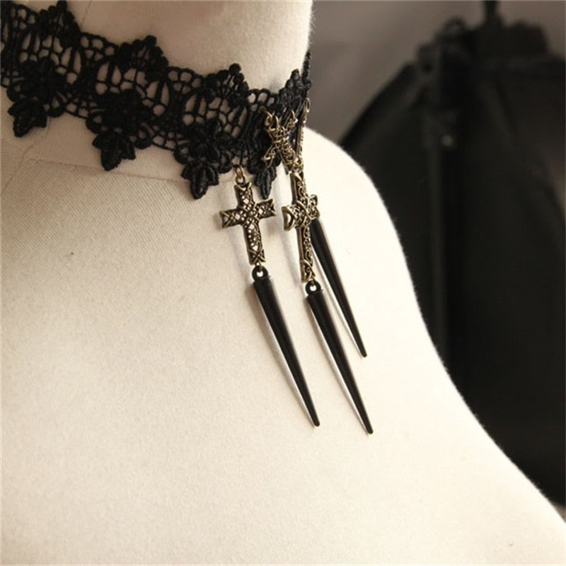 Vintage Cross Party Choker