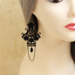 Vintage Vampire Black Tassel Earrings