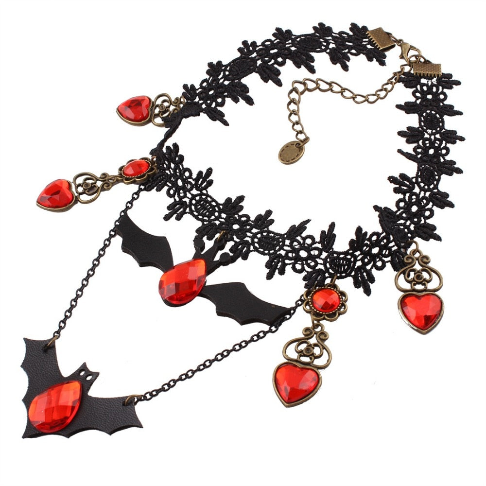 Vintage Lace Bat Choker