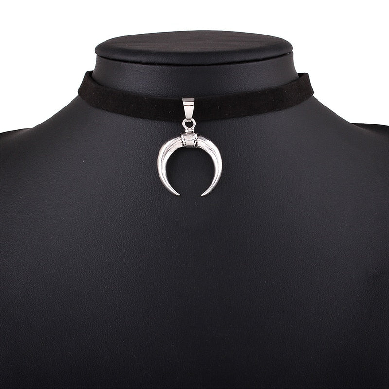 Velvet Moon Pendant Choker