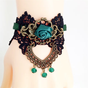 Gothic Vintage Lace Rose Bracelet