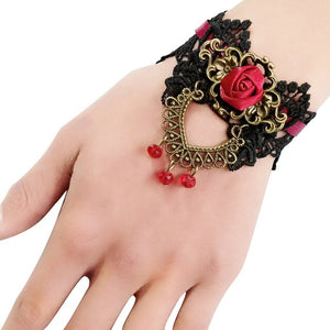 Gothic Vintage Lace Rose Bracelet