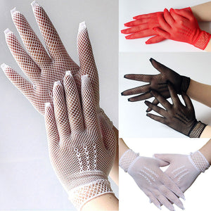 Wrist Length Fishnet Gloves