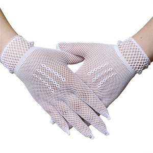 Wrist Length Fishnet Gloves