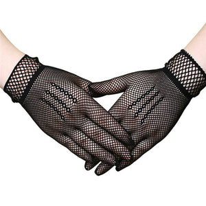 Wrist Length Fishnet Gloves